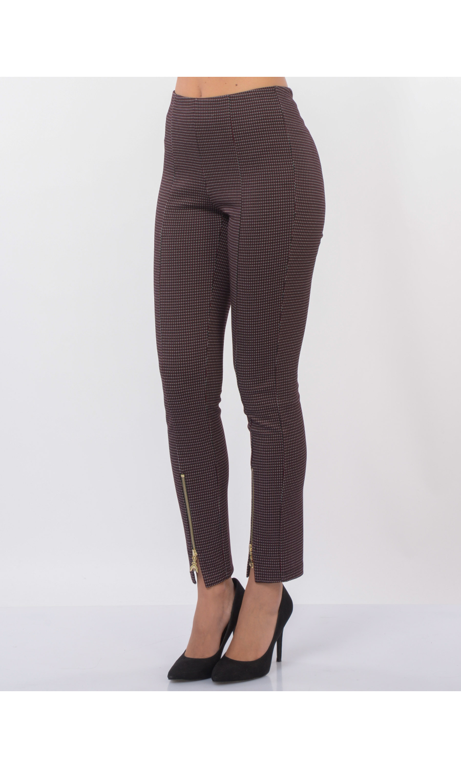 pantalone da donna Patrizia Pepe a fantasia check con zip