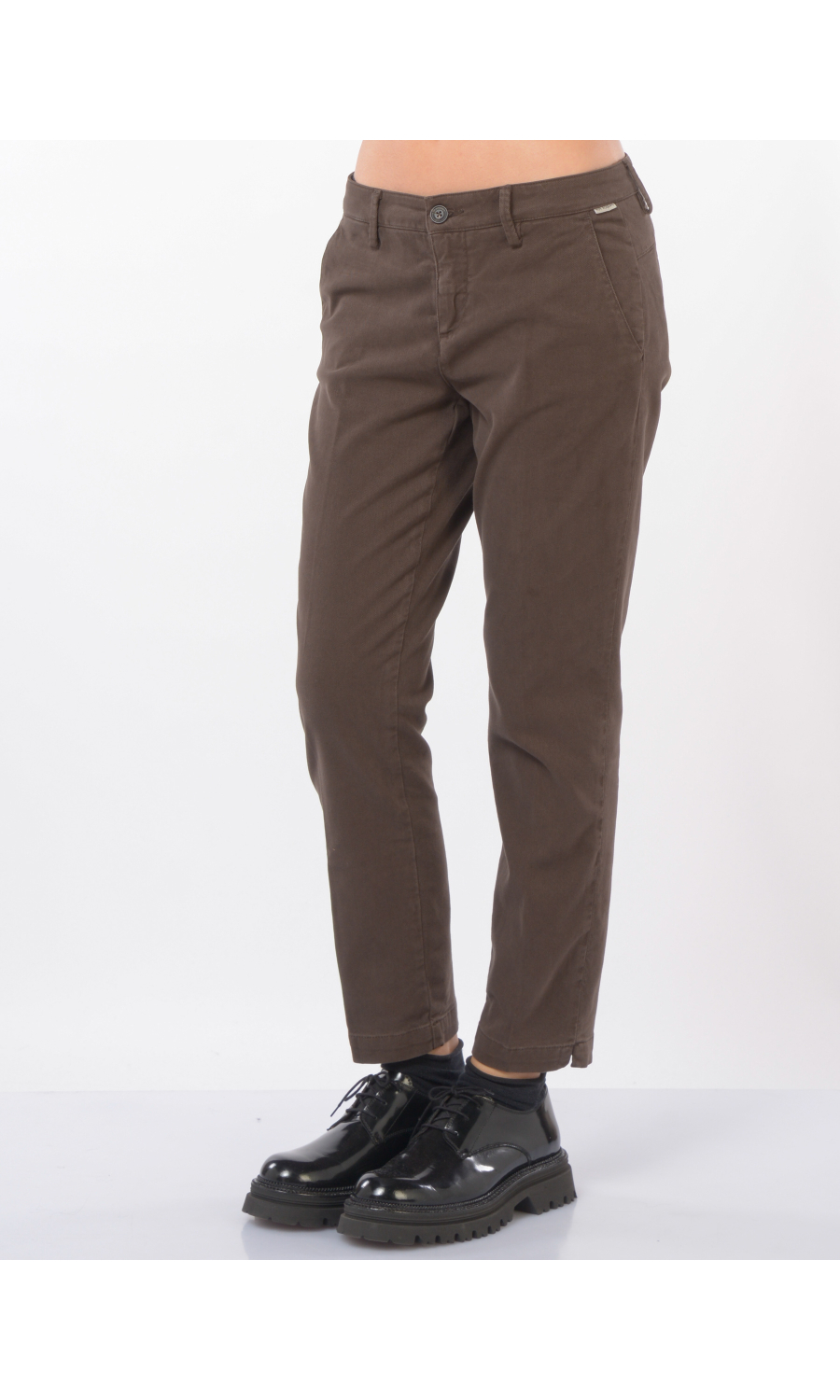 pantalone da donna Roy Roger's chino Slim in cotone e lyocell