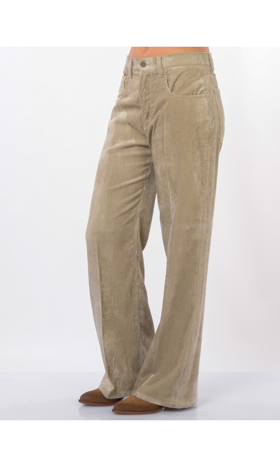 pantalone da donna Seventy cinque tasche in velluto rigato