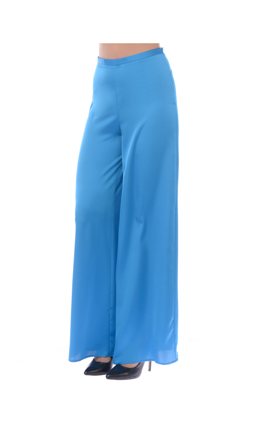 pantalone da donna a palazzo in raso