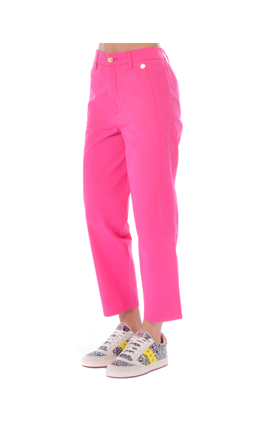 pantalone da donna Sun68 fascetta elasticizzata bottone gioiello