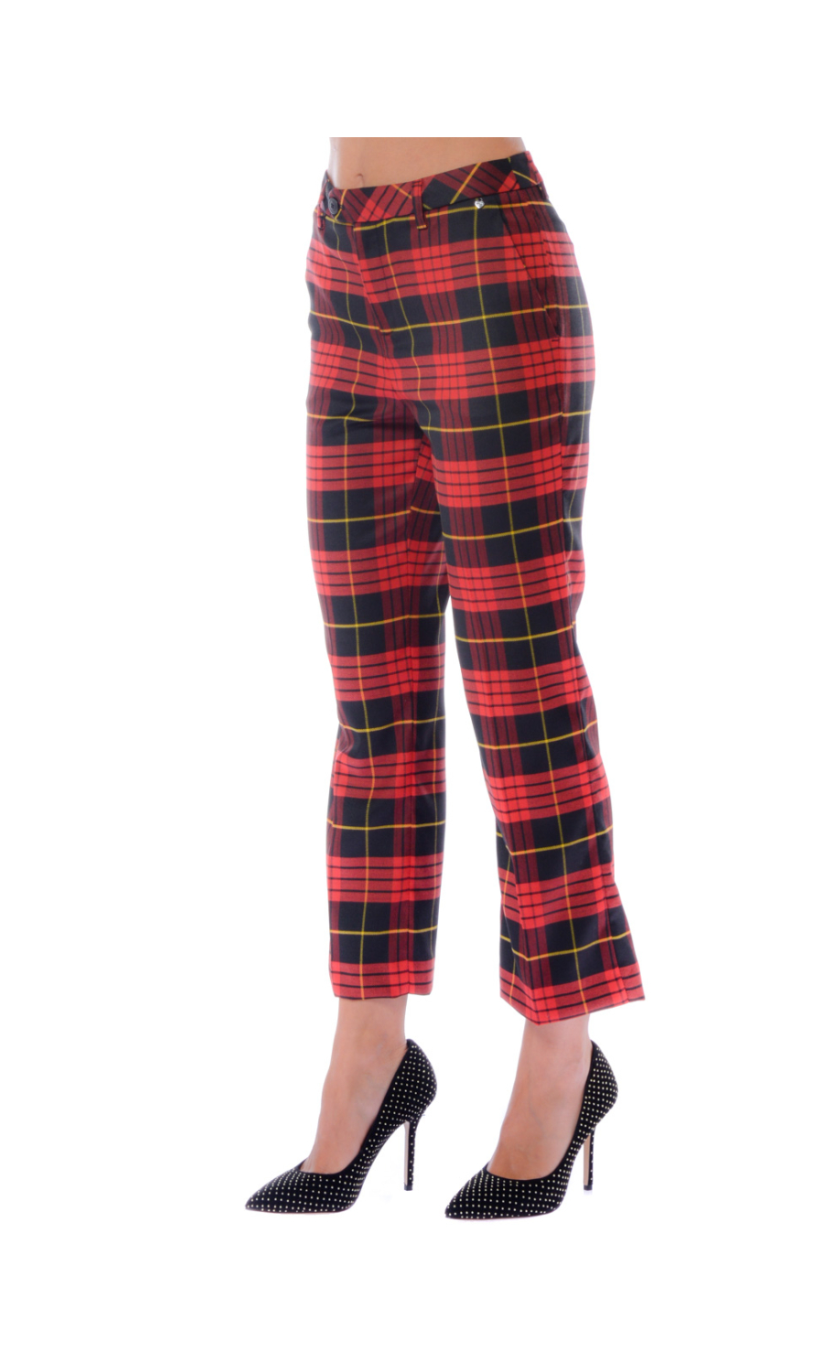 Pantalone donna Twinset misto lana con fantasia a quadri