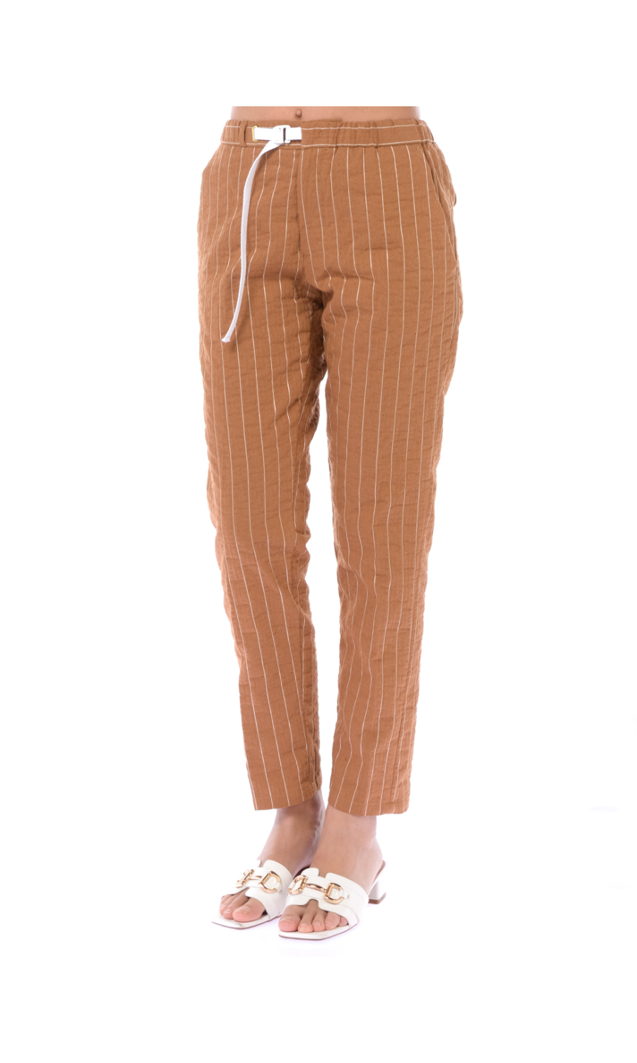 pantalone da donna White Sand gessato con coulisse