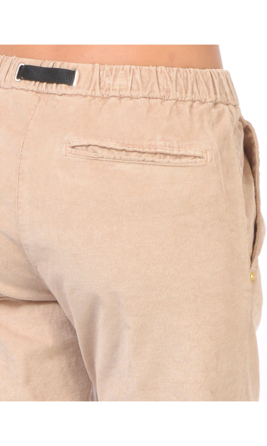 pantalone da donna White Sand effetto velluto rigato con elastico