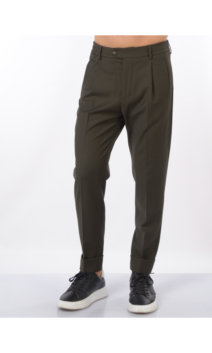 pantalone da uomo Hosio con pinces e balza