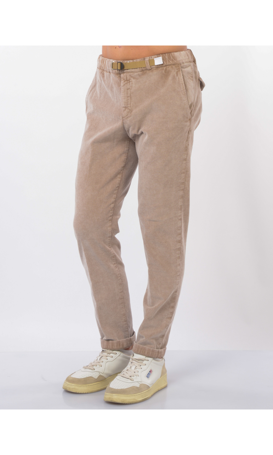 pantalone da uomo White Sand in velluto con coulisse