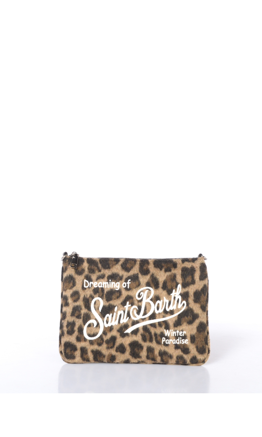 pochette da donna Mc2 Saint Barth in feltro leopard con tracolla