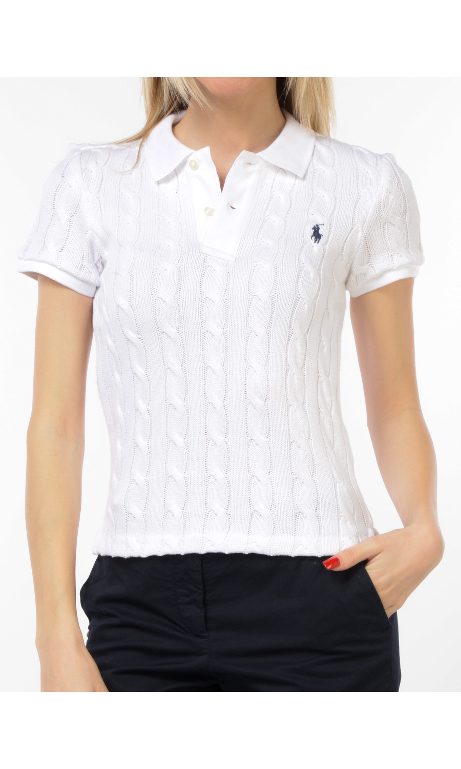 polo da donna Ralph Lauren in maglia a trecce