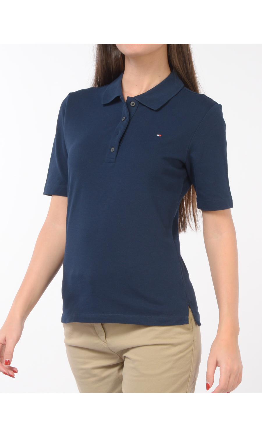 polo da donna Tommy Hilfiger a manica corta con logo