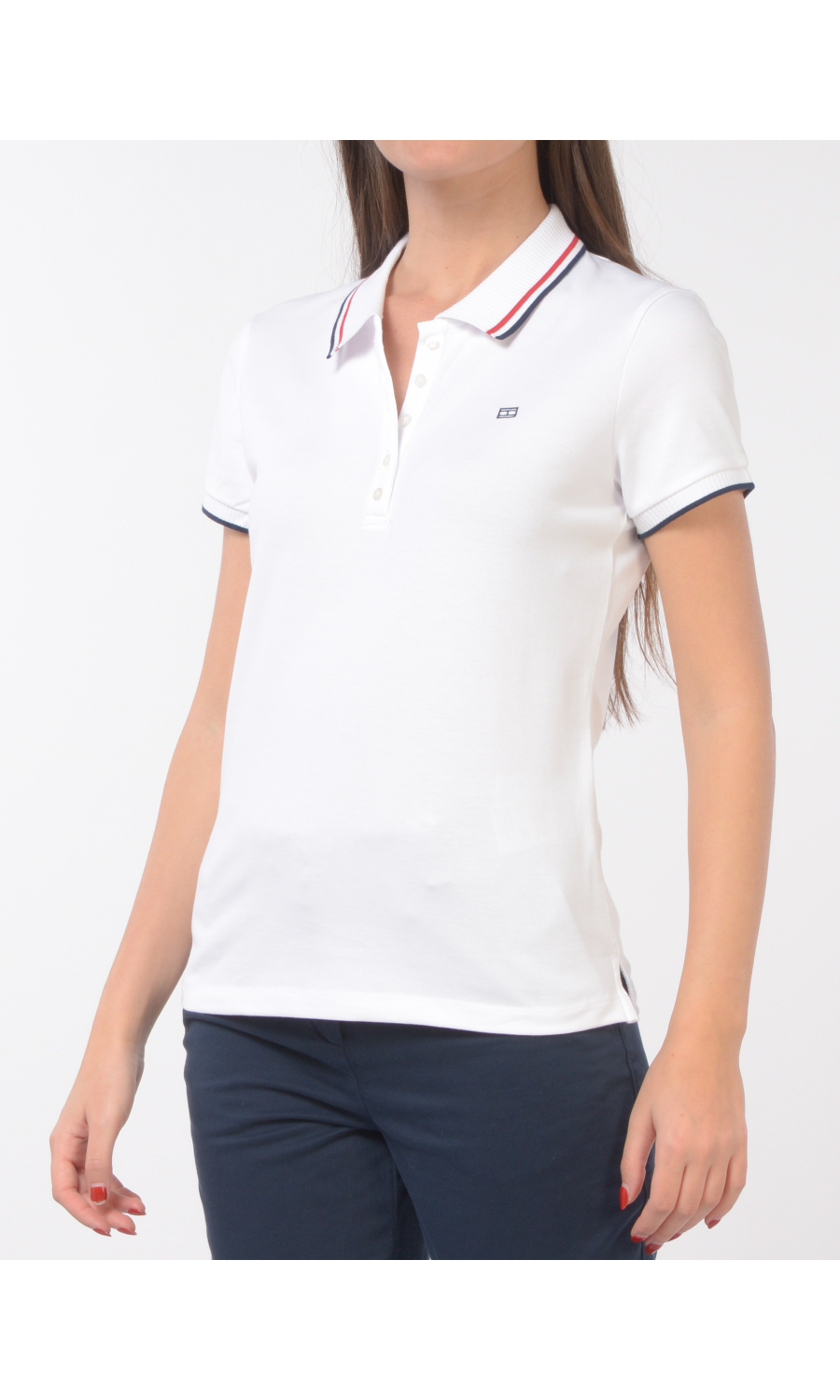 polo da donna Tommy Hilfiger Slim Fit con profili