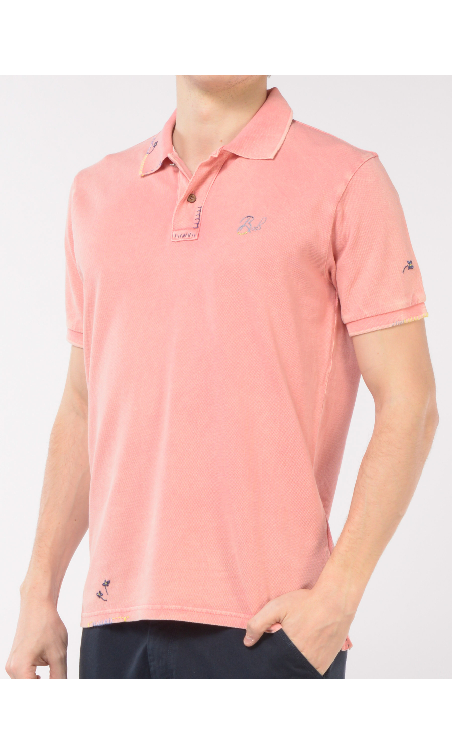 polo da uomo Bob vintage con ricami