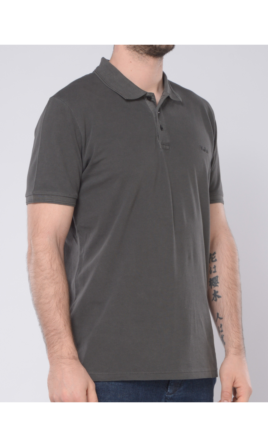 polo da uomo Woolrich in cotone tinto in capo