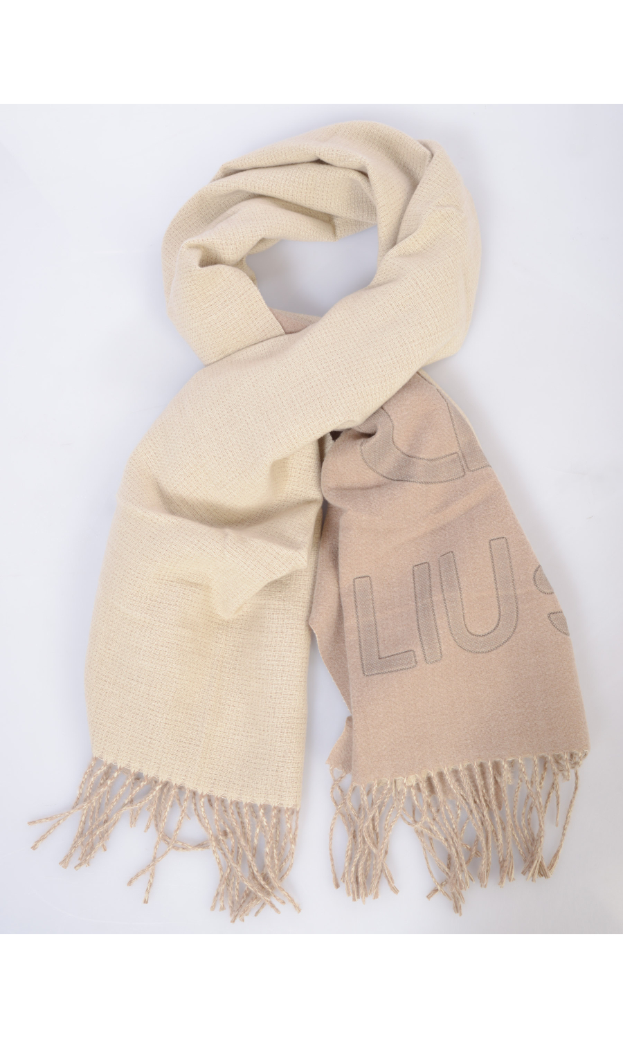 sciarpa da donna Liu Jo con maxi logo e frange