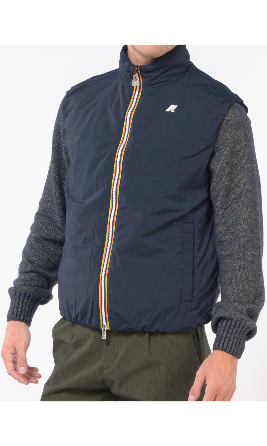 smanicato da uomo K Way imbottito con logo