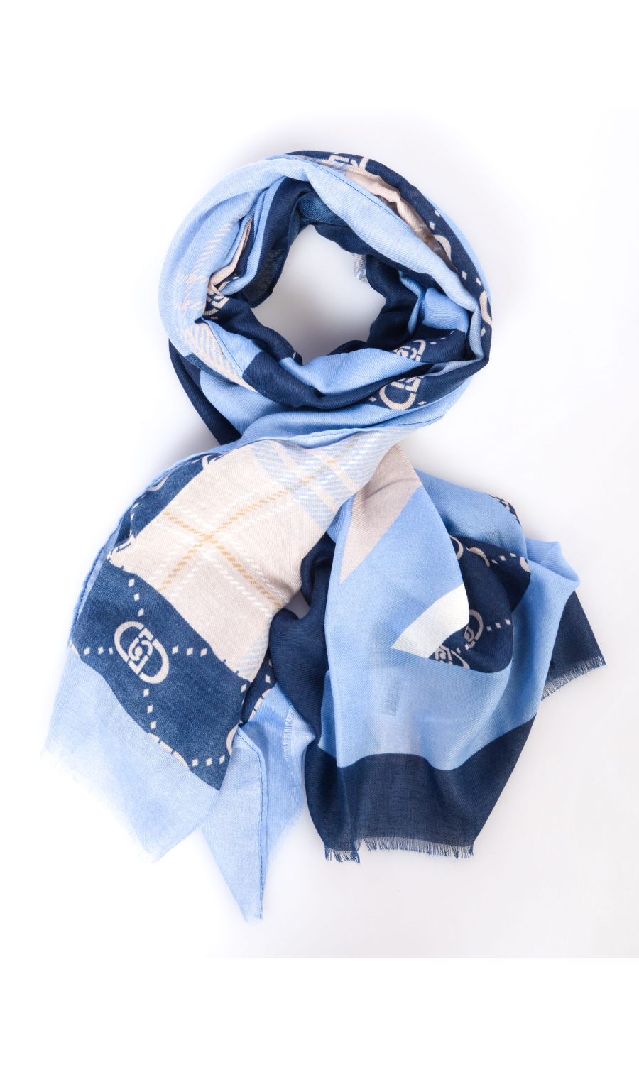 stola da donna Liu Jo a fantasia check con loghi