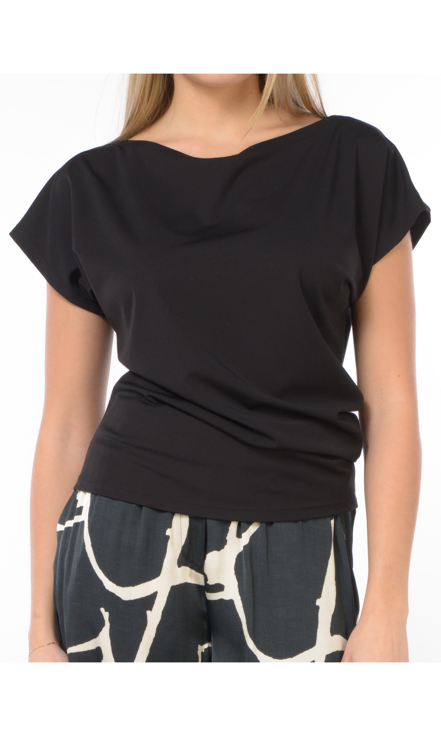 t Shirt da donna Icona By Kaos asimmetrica in tessuto tecnico