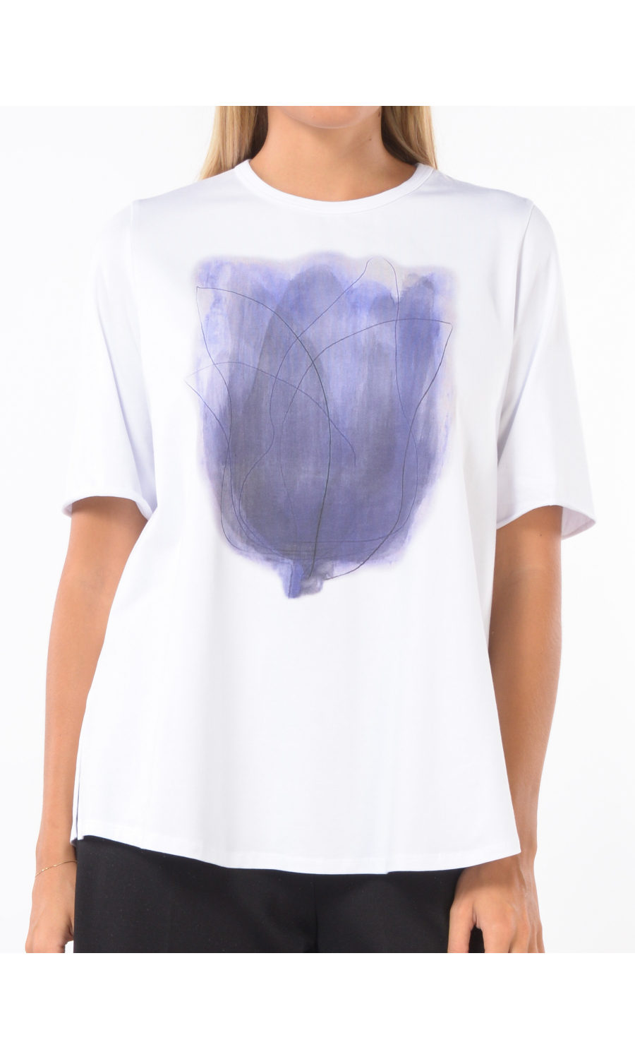 t Shirt da donna Jurere con stampa e spacchi