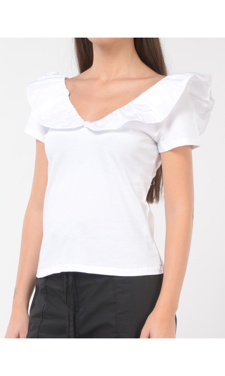 t Shirt da donna Liu Jo con fiocco e voulant