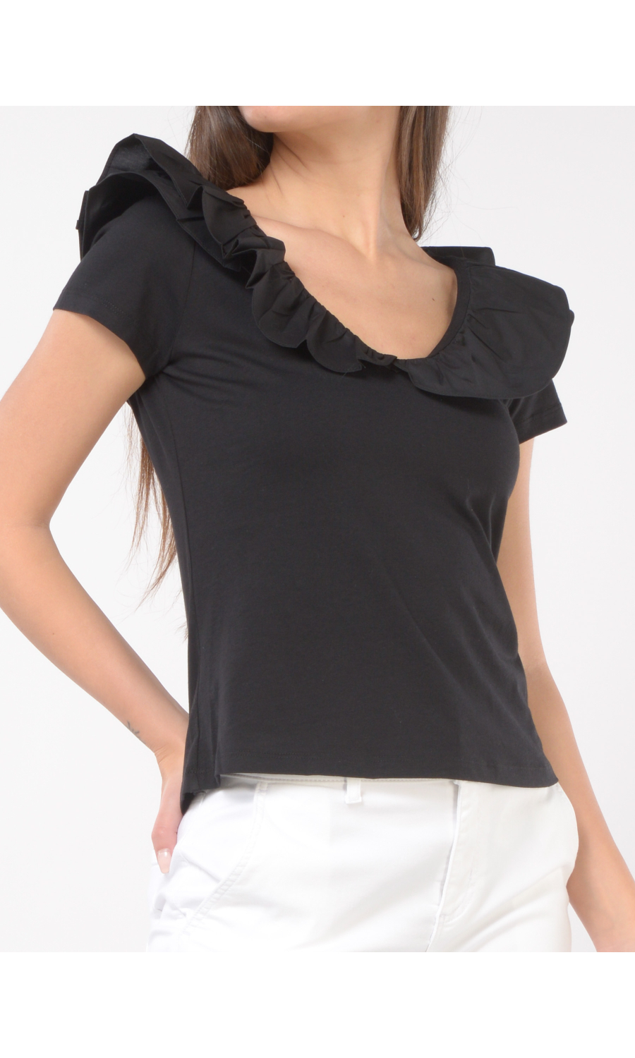 t Shirt da donna Liu Jo con fiocco e voulant