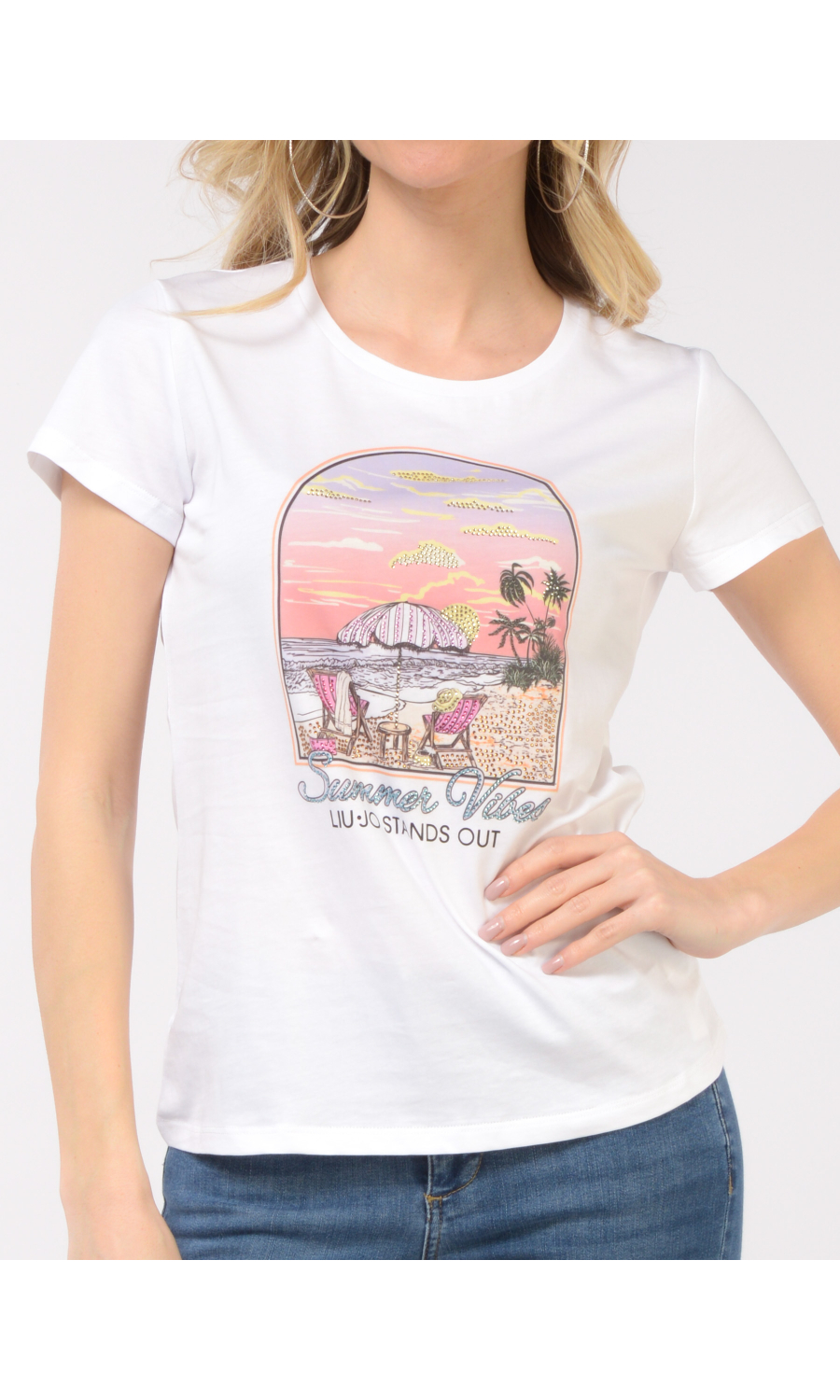 t Shirt da donna Liu Jo con stampa e strass