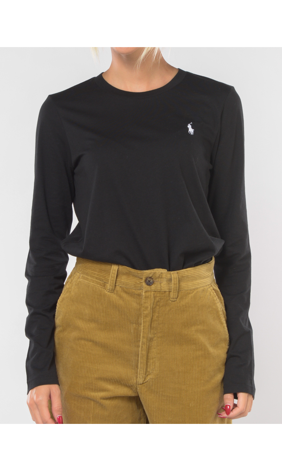 t Shirt da donna Ralph Lauren a manica lunga con logo