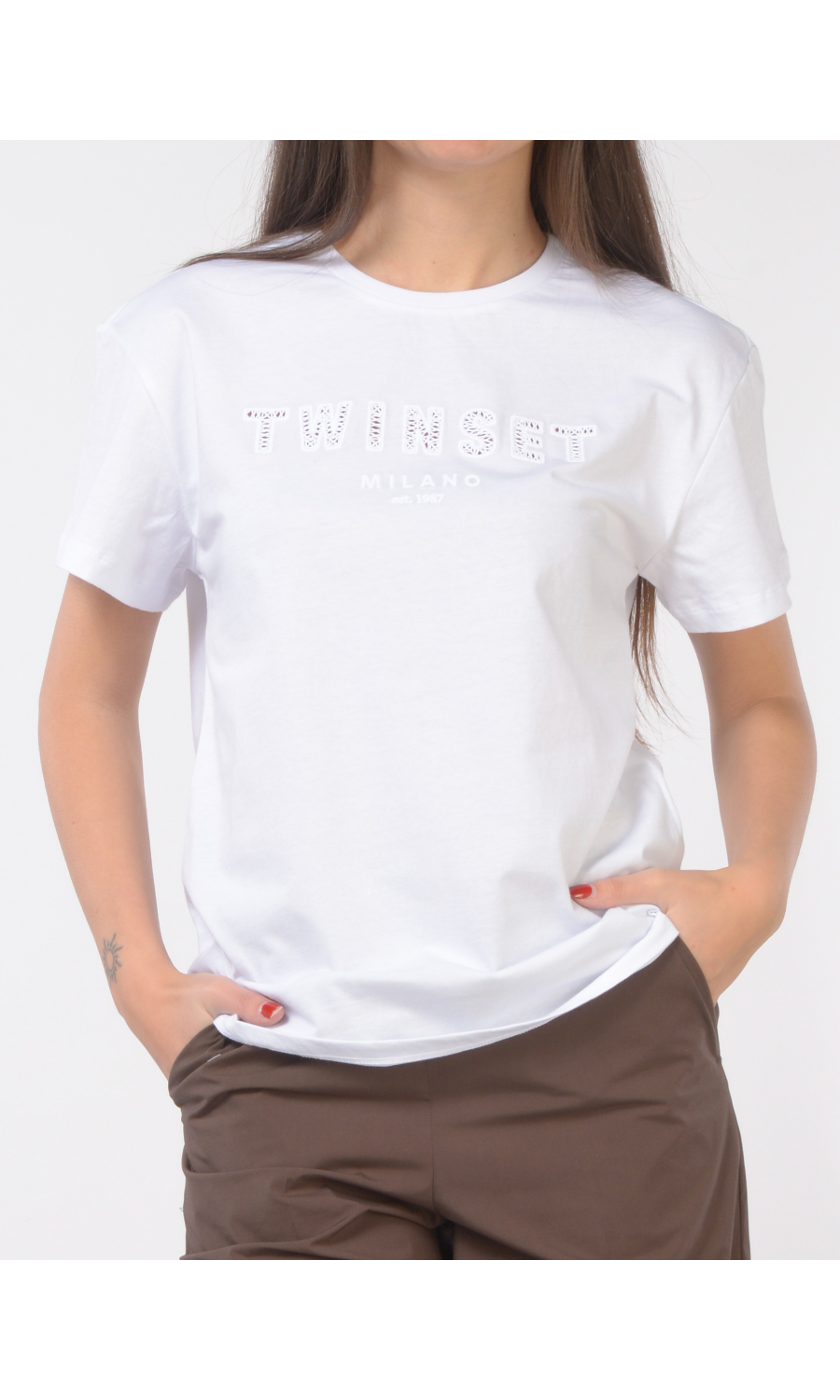 t Shirt da donna Twinset a manica corta con logo