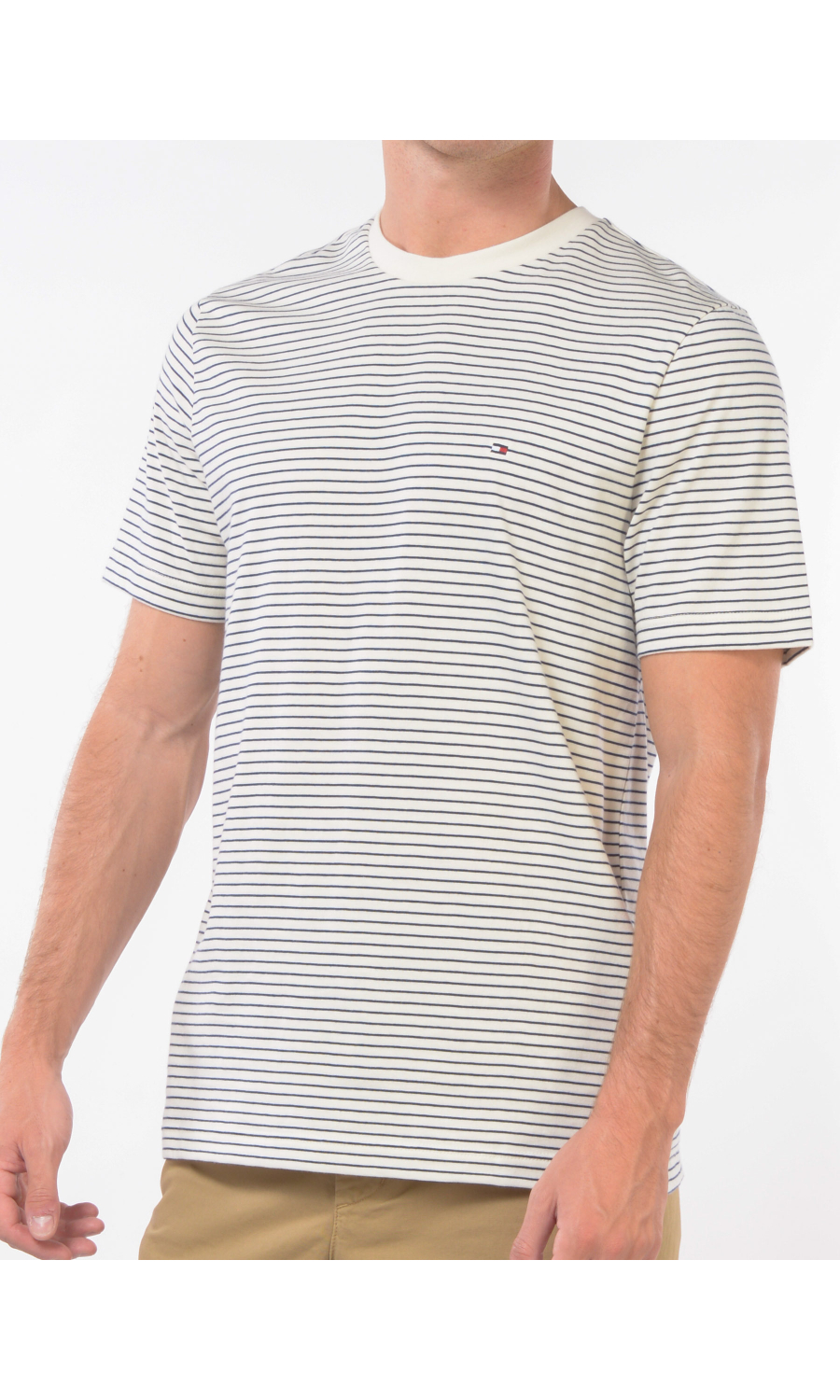 t Shirt da uomo Tommy Hilfiger a righe con logo