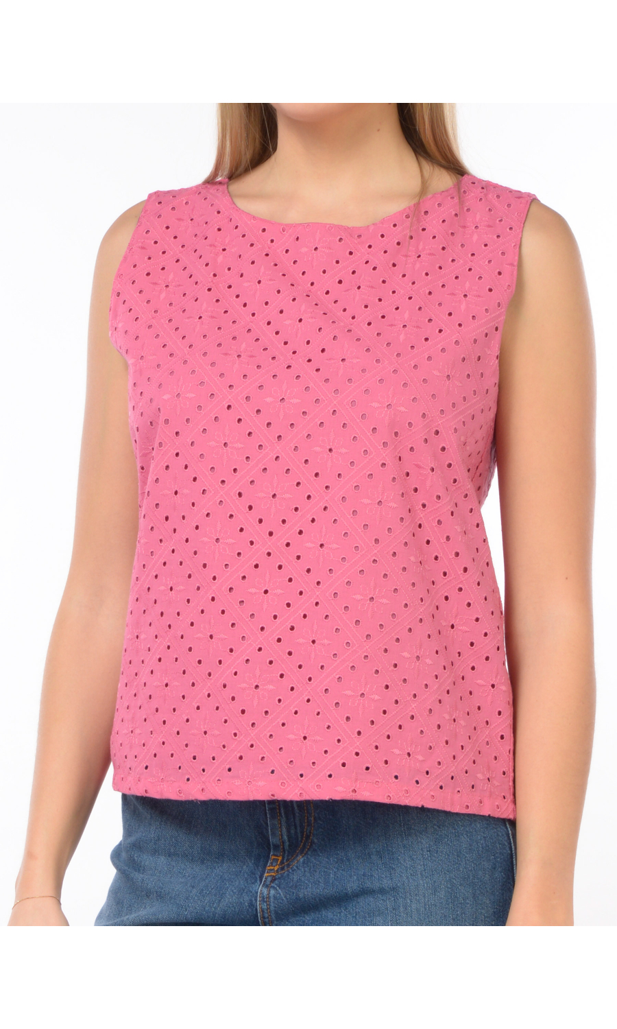 top da donna Emme By Marella in sangallo con zip