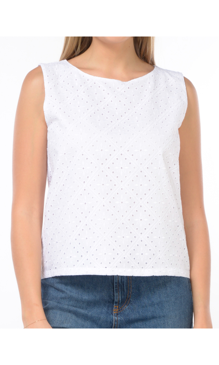 top da donna Emme By Marella in sangallo con zip