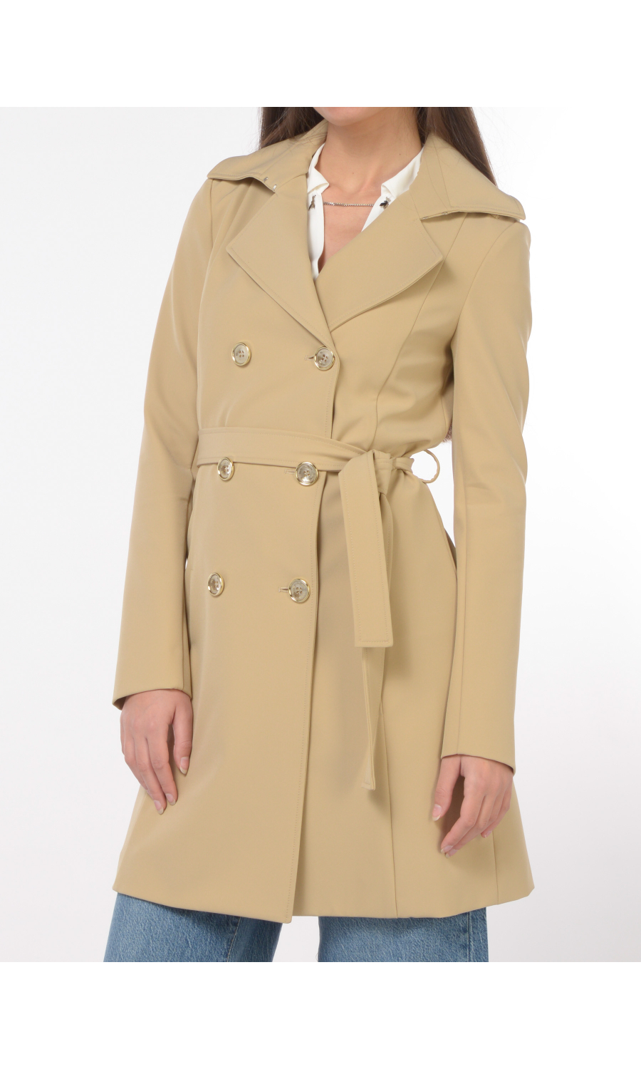 trench da donna Patrizia Pepe a doppiopetto con cintura