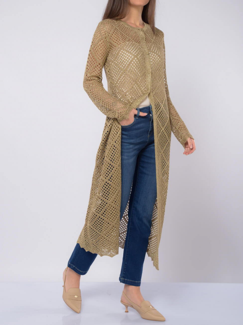 Cardigan lungo traforato Twinset